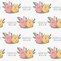 Pasen patroon motief schattig tekenfilm tekens eieren kip gelukkig Pasen naadloos patroon voor geschenk omhulsel papier, textiel, omslag, Product verpakking, reclame banier, groet kaarten. vector