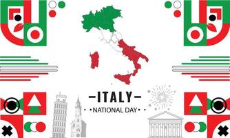 Italië onafhankelijkheid dag Italië eenheid dag Italië republiek dag label banier ontwerp Duitse onafhankelijkheid dag Italië eenheid stevig, 2 juni vector
