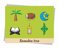 illustratie van een reeks pictogrammen Ramadan vector