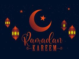 Ramadan kareem Arabisch lamp ontwerp kaart. groet achtergrond decoratief ornament voor vector illustratie, poster en spandoek.