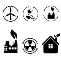 hernieuwbaar energie vector icoon set. alternatief energie illustratie teken verzameling. recycling symbool. eco logo.