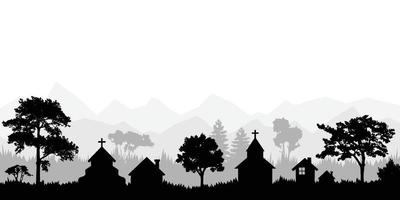 silhouet kerk achtergrond met kopiëren ruimte Oppervlakte. vector illustratie voor banier, poster, web achtergrond, enz