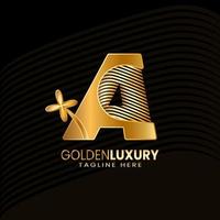 brief een luxe decoratief alfabetisch. gouden bloem luxe logo pro vector. vector