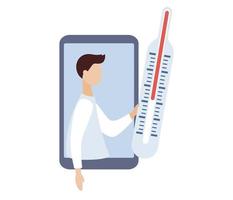 online dokter overleg icoon. medisch ondersteuning in smartphone app. vector vlak illustratie