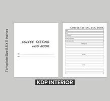 koffie testen log boek-kdp interieur vector