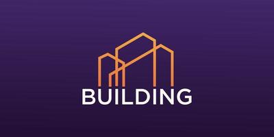 gebouw logo ontwerp voor bouw bedrijf met modern concept. vector