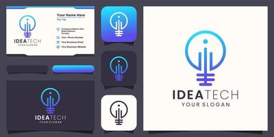 creatief slim lamp lamp logo icoon en bedrijf kaart ontwerp . vector