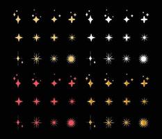 verzameling van sprankelend sterren. vector illustratie voor sticker, poster, kunst, decoratie, poster, enz