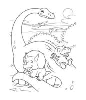 vector illustratie van dinosaurussen. gebruikt voor kleur boek, kleur Pagina's, enz