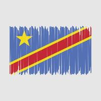 republiek congo vlag borstel vector