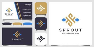 brief s gecombineerd blad logo ontwerp sjabloon vector