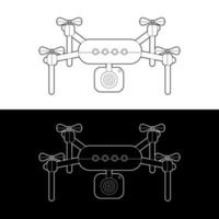 drones vector icon set, zwart-witprinter overzicht