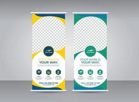 reis- en toerismebureau roll-up banner ontwerpsjabloon vector