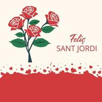 sant Jordi banier met bloemen vector