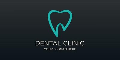 tandheelkundig kliniek tand logo ontwerp vector illustratie.