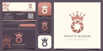koning kroon koningin Luik lens opening camera fotografie logo ontwerp vector