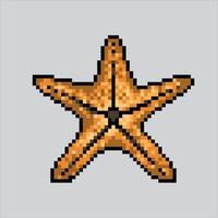 pixel kunst zeester. korrelig zeester dier. koraal rif zeester voor de pixel kunst spel en icoon voor website. oud school- retro. vector