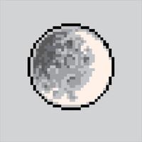 pixel kunst illustratie maan. korrelig maan. glimmend maan korrelig voor de pixel kunst spel en icoon voor website en video spel. oud school- retro. vector