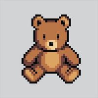 pixel kunst illustratie teddy beer. korrelig teddy beer. schattig teddy beer pop korrelig voor de pixel kunst spel en icoon voor website en video spel. oud school- retro. vector
