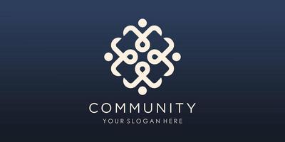mensen gemeenschap logo vector ontwerp. logo sjabloon kan staan voor eenheid en solidariteit in groep
