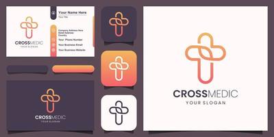 abstract christen kruis logo vector sjabloon gecombineerd met hart icoon. kerk logo.