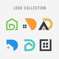 brief d gecombineerd met huis logo ontwerp vector