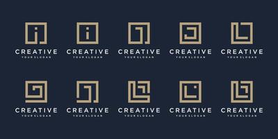 reeks van logo ontwerp brieven i, j en l met plein stijl. vector sjabloon