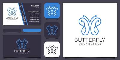 vlinder logo geometrisch ontwerp abstract vector sjabloon lineaire stijlicoon.