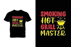 roken heet rooster meester bbq vector typografie t-shirt ontwerp.perfect voor afdrukken items en Tassen, affiches, kaarten, vector illustratie.