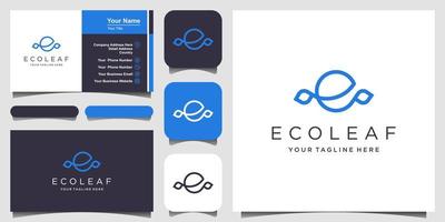 brief e gecombineerd blad logo ontwerp sjabloon vector