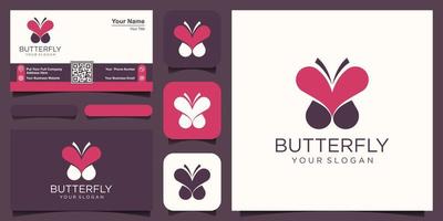 vlinder logo. liefde embleem. dating website logo. vector