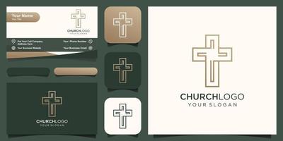 abstract symbool kruis logo sjabloon voor kerken en christen organisaties. vector