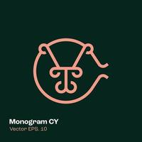 monogram logo cy vector
