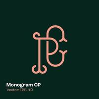 monogram logo cp vector