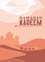 Ramadan kareem woestijn vector