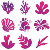 koraal ornament oceaan bloemen helling Purper kleurrijk vector