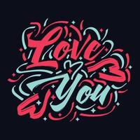 liefde u typografie motiverende citaat ontwerp vector