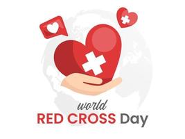 wereld rood kruis dag ontwerp. Gezondheid en rood halve maan dag concept vector