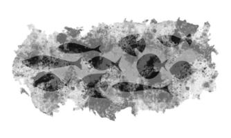 monochroom waterverf achtergrond met vissen, silhouet van vissen, zee plek. vector