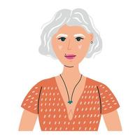 portret avatar modern vrouw met wit haar- vector