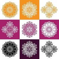 vector reeks van abstract mandala ontwerp illustraties, ornamenten in etnisch stijl. Islamitisch grens achtergrond