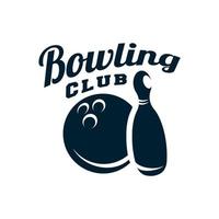 wijnoogst logo bowling sjabloon illustratie vector