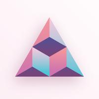 Pastel Colored Gradients 3D Geometric Triangle Hexagon Cube