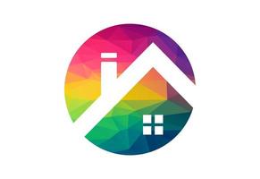 laag poly en echt landgoed huis logo ontwerp, vector ontwerp concept