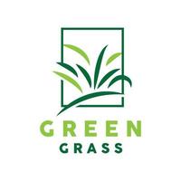 groen gras logo, natuur fabriek vector, landbouw blad gemakkelijk ontwerp, sjabloon icoon illustratie vector