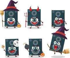 halloween uitdrukking emoticons met tekenfilm karakter van luidspreker vector