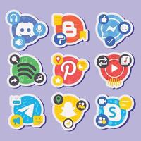 online tech sociaal media sticker verzameling vector
