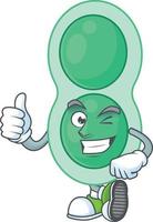 tekenfilm karakter van groen streptococcus longontsteking vector