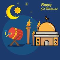 gelukkig eid mubarak vector