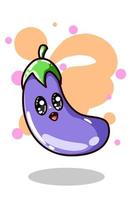 schattige aubergine vector illustratie hand tekenen